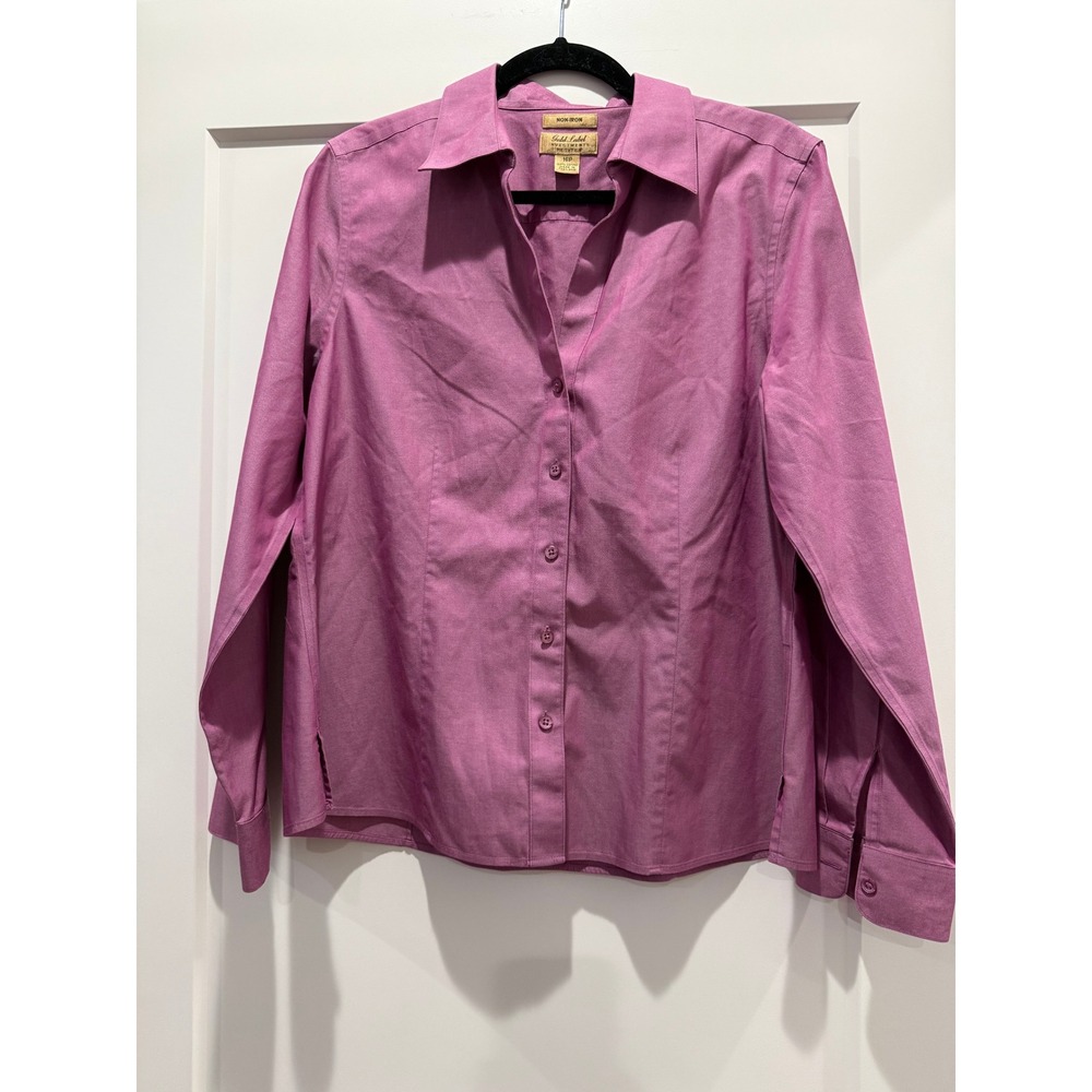 Gold Label Investments 16P Pink Non Iron Button Front Career Shirt Cotton